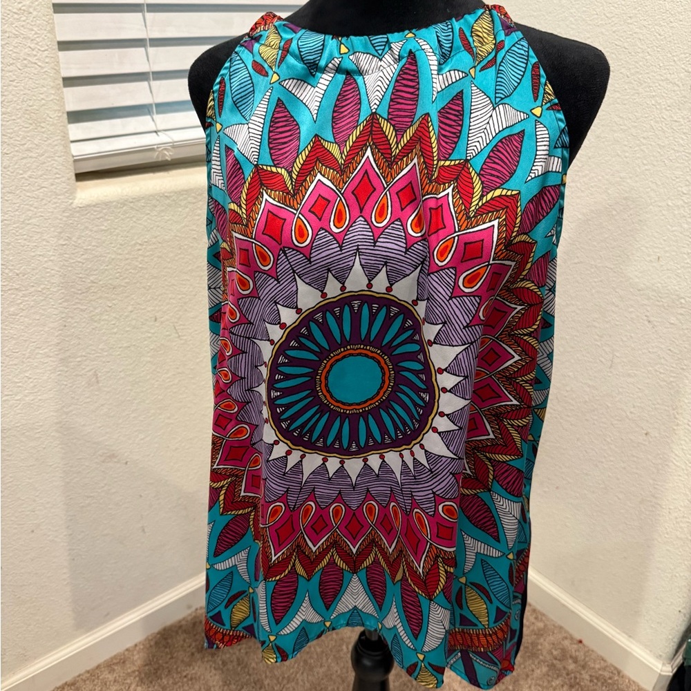 Nicole by Nicole Miller Multicolor Geometric Blouse‎
